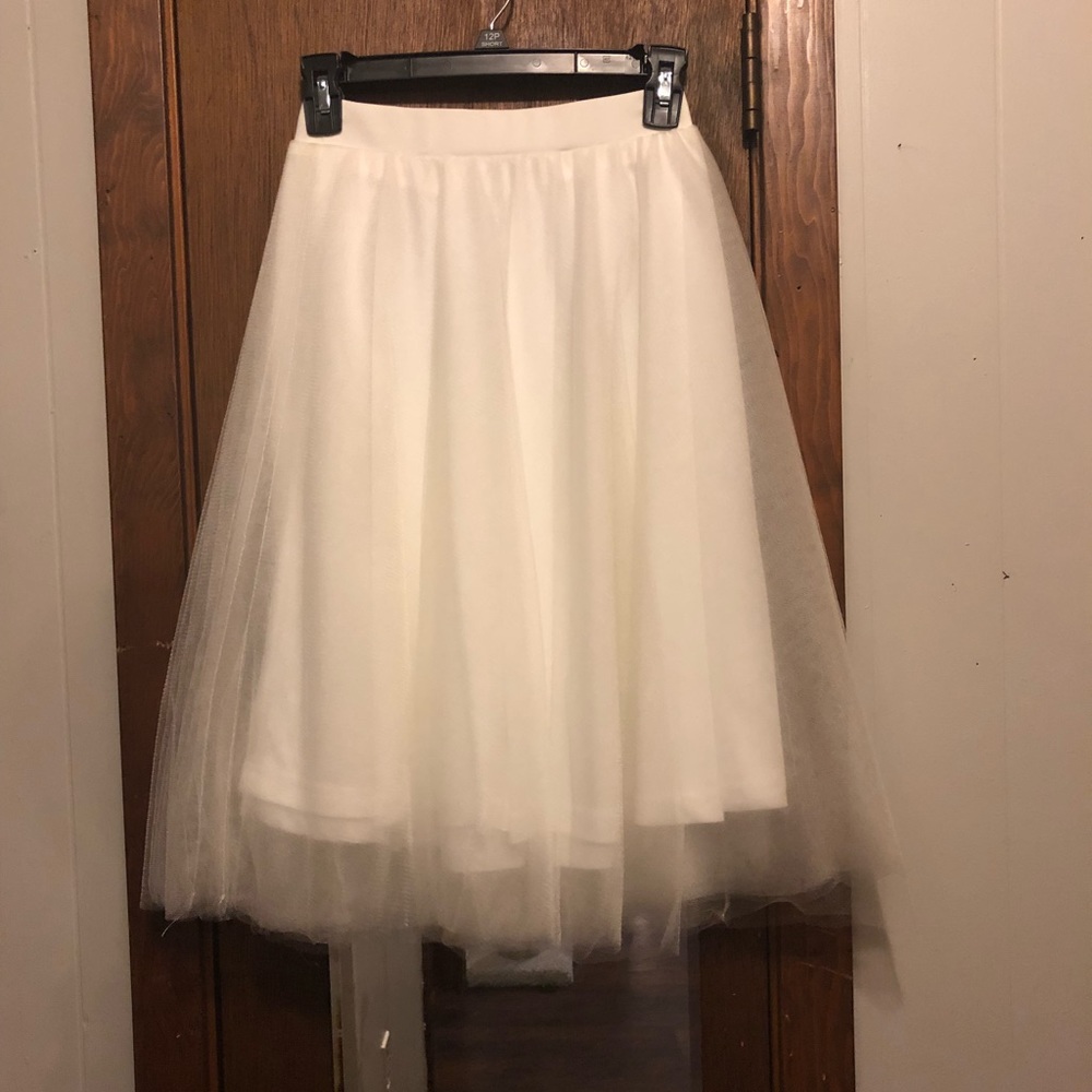 White tulle skirt